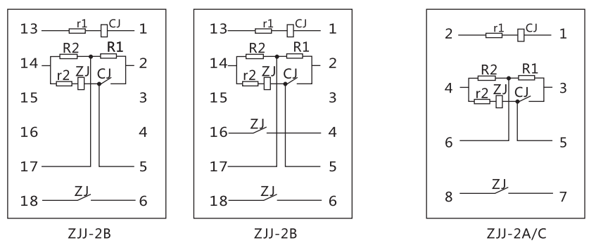 ZJJ-2A內(nèi)部接線及外引接線圖 ZJJ-2A內(nèi)部接線及外引接線圖