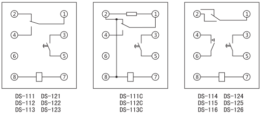 DS-125時(shí)間繼電器內(nèi)部接線及外引接線圖(背視圖)圖片 DS-125時(shí)間繼電器內(nèi)部接線及外引接線圖(背視圖)圖片