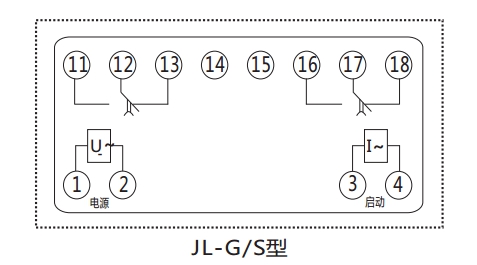 JL-G/S 繼電器內部端子外引接線圖(正視) JL-G/S 繼電器內部端子外引接線圖(正視)
