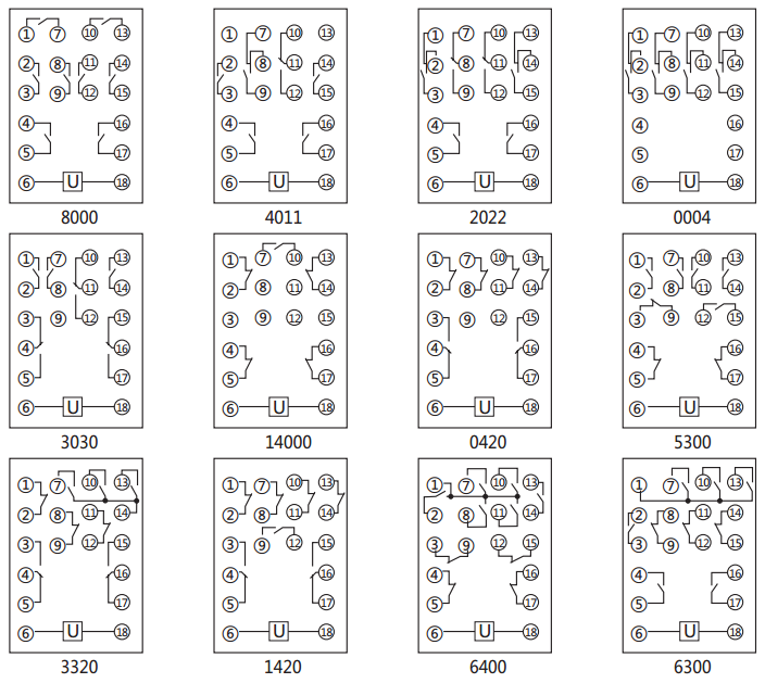 DZ-700-0004中間繼電器內部接線圖及外引接線圖 DZ-700-0004中間繼電器內部接線圖及外引接線圖